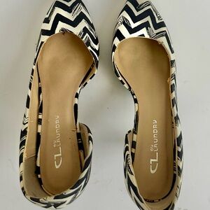 CL by Laundry Chevron Pattern Flats in Black and White